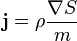 \mathbf{j} = \rho \frac{\mathbf{\nabla} S}{m} 