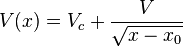 V(x) = V_c+\frac{V}{\sqrt{x-x_0}}