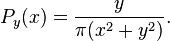 P_y(x)=\frac{y}{\pi( x^2 +y^2)}.