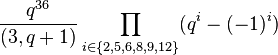 \frac{q^{36}}{(3,q+1)}\prod_{i\in\{2,5,6,8,9,12\} }(q^i-(-1)^i)