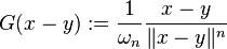 G(x-y):=\frac{1}{\omega_{n}}\frac{x-y}{\|x-y\|^n}