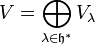 V=\bigoplus_{\lambda\in\mathfrak{h}^*} V_\lambda