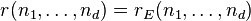 r(n_1,\ldots,n_d) = r_E(n_1,\ldots,n_d)