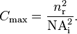 C_\mathrm{max} = \frac{n_\mathrm{r}^2}{\mathrm{NA}_\mathrm{i}^2}.