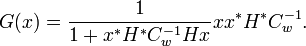 G(x)=\frac{1}{1+x^*H^*C_w^{-1}Hx}xx^*H^*C_w^{-1}.