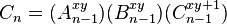 C_{n}= (A_{n-1}^{xy  }) (B_{n-1}^{xy  }) (C_{n-1}^{xy+1}) 