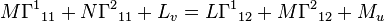  M \Gamma^1{}_{11} + N \Gamma^2{}_{11} + L_v = L \Gamma^1{}_{12} + M \Gamma^2{}_{12} + M_u 