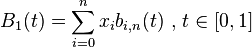 B_1(t) = \sum_{i=0}^{n} x_i b_{i,n}(t) \mbox{ , } t \in [0,1]