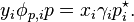 y_i \phi_{p,i} p = x_i \gamma_i p_i^{\star}.\,