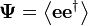 \mathbf{\Psi} = \left\langle\mathbf{e} \mathbf{e}^\dagger \right\rangle\,