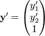  \mathbf{y}' = \begin{pmatrix} y'_{1} \\ y'_{2} \\ 1 \end{pmatrix} 