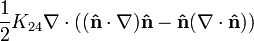 \frac{1}{2}K_{24}\nabla\cdot((\mathbf{\hat{n}}\cdot\nabla)\mathbf{\hat{n}}-\mathbf{\mathbf{\hat{n}}}(\nabla\cdot \mathbf{\hat{n}}))