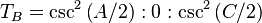 T_B = \csc^2{\left( A/2 \right)} : 0 : \csc^2{\left( C/2 \right)}