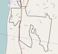 Street map showing district boundaries