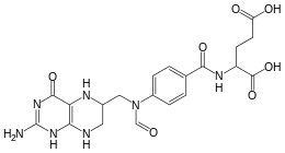 Skeletal formula of 10-formyltetrahydrofolate