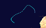 Track map of an unnamed tropical storm