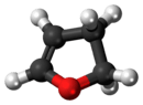 Ball-and-stick model of the 2,3-dihydrofuran molecule