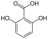 Chemical structure of 2,6-dihydroxybenzoic acid