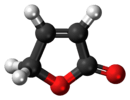 Ball-and-stick model of the 2-furanone molecule