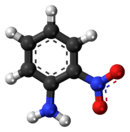 Ball-and-stick model of the 2-nitroaniline molecule