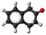 Ball-and-stick model of the 2-tetralone molecule