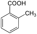 Skeletal formula of o-toluic acid