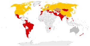 Map displaying countries that won medals during 2014 Winter Olympics