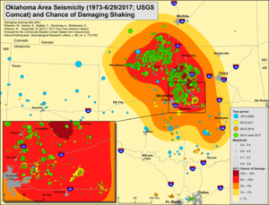 Map of earthquakes greater than 3.0 magnitude