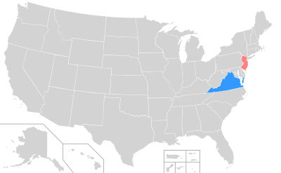 Color coded map of the 2017 gubernatorial races