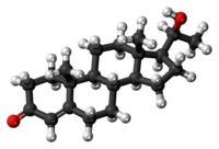 Ball-and-stick model of the 20α-dihydroprogesterone molecule