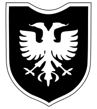 a white two-headed eagle on a black background