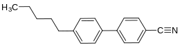 Skeletal formula of 4-cyano-4'-pentylbiphenyl