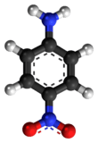 Ball-and-stick model of the p-nitroaniline molecule