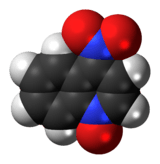 Space-filling model of the 4-nitroquinoline 1-oxide molecule