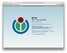 A 404 error on Wikipedia.