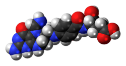 Skeletal formula of the 5-formiminotetrahydrofolate molecule