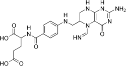 Skeletal formula of 5-formiminotetrahydrofolate.