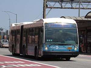 A Q44 bus in Select Bus Service operation at the Jamaica Center Bus Terminal in Queens