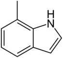 Skeletal formula of 7-methylindole