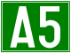 A5 motorway shield}}