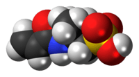 Space-filling model of the AMPS molecule