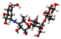 Ball-and-stick model of the acarbose molecule