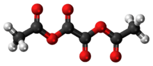 Ball-and-stick model of the acetic oxalic anhydride molecule