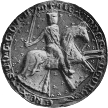 Black and white photo of a mediaeval seal