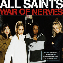 A portrait of All Saints dressed in jackets, standing next to each other in a dark corridor.