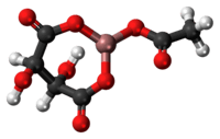 Ball-and-stick model of the aluminium acetotartrate molecule