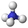 Ball-and-stick model of the ammonium cation