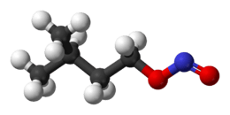 Ball-and-stick model of amyl nitrite