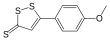 Skeletal formula of anethole trithione