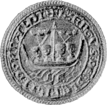 Black and white photo of a mediaeval seal